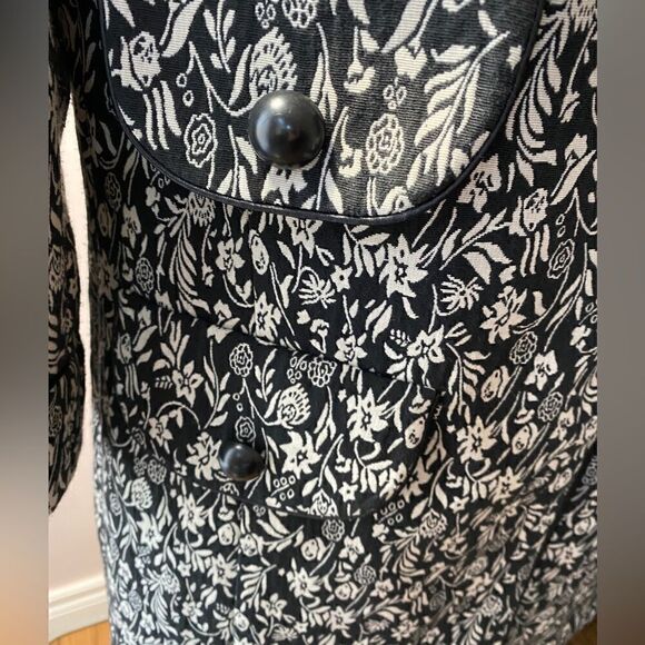 MARIO Serrani Italy Long Floral Print collarless Cardigan Size 8 - Picture 4 of 16